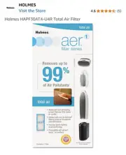 HOLMES HAPF30AT Aer1 Filter Series Hepa-Type Total Air | New, Replaces A Filters