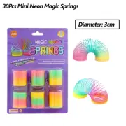30PCS Rainbow Magic Spring Slinky Slinkie Plastic Stretchy Classic Kids Play Toy