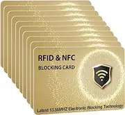 [SAITECH IT] RFID Blocking Cards Protect Your Entire Wallet, Purse, and Cards from NFC Contactless Theft Wallet for Men & Women - WG Golden, Golden, 10 Pcs Golden, Rf