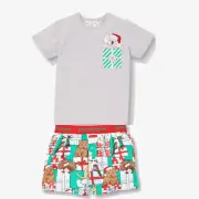 PETER ALEXANDER Boys Aussie Christmas Pocket Tee & Short Pyjama PJ Set NWT