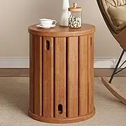 Stackable Stools Set of 4, Versatile Furniture Used as Ottomans, End Table, Coffee Table or Side Table, Bedside & Corner Night Table, Solid Wood Round Stool Dining Chair(Natural)