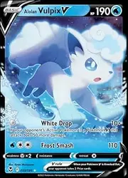 Pokémon Alolan Vulpix V 033/195 - Silver Tempest - Ultra Rare Holo Foil Card