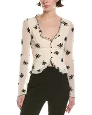 Abbey Mesh Floral Flocked Top