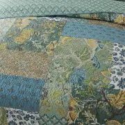 NEW! ~ COZY COTTAGE BLUE TEAL AQUA BROWN GREEN PALM TREE LEAF BEACH QUILT SET