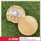 Timber Cheese Board & Knife Set Wooden Serving Cutting Chopping Boards & Knives