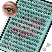 Lash Clusters 280Pcs 30D Eyelashes Cluster D Curl Individual Wispy Lashes Cluster for DIY Cluster Eyelash Extensions at Home for Beginners (30D,10mm)