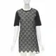 [二手] GIAMBATTISTA VALLI geometric jacquard front black cotton t-shirt dress XXS