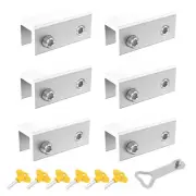 Security Window Lock w/ Key Adjustable Slide Easy Installation Without Drilling♛