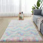 Floor Mat Living Room Luxury Velvet Fluffy Area Rug Extra Soft Modern Tie Dyed