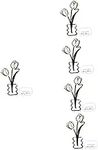 SEWACC 5pcs Detachable Tulip Flower Acrylic Photo Holder Clip for Memo Note and Picture Display Durable Desktop Stand for Home Office and Event Decoration