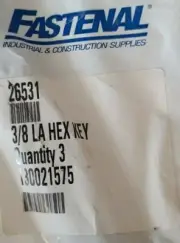 3pc Hex Key Allen Wrench 3/8 Long Arm- Fastenal Industrial