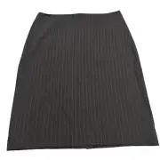 Ann Taylor Women's Skirt Wool Blend Pencil Black Pinstripe Lined Size 10