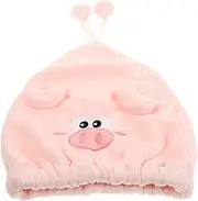 WEKADRIN Cute Cartoon Hair Drying Cap for Women Absorbent Coral Fleece Quick Dry Hair Wrap Stylish Shower Cap with Elegant Embroidery Versatile Use for Bathing
