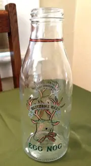 Anthropologie George & Viv Milk Bottle Blitzen's Best Egg Nog Pint New