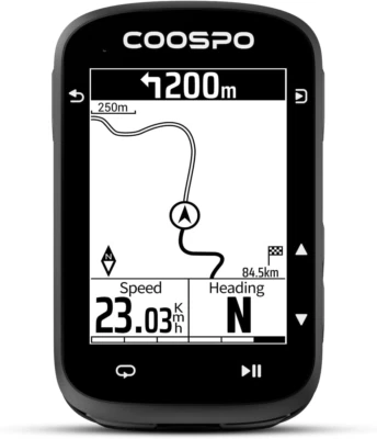 CS500 Bike Computer Wireless, 2.6 Inch LCD GPS Cycling Computer with Route Navig