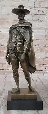 Handmade Bronze Sculpture Bronze Statue Signed Original Clint Eastwood Decor Art