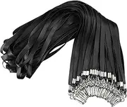 50Pcs Bulk ID Badges Lanyards, Durable Nylon Neck Lanyards Light Flat Lanyard Kit with Swivel Hook Clips for Name Tag ID Badges Holder, Lanyard for Keys School Office Festival Event (Black)