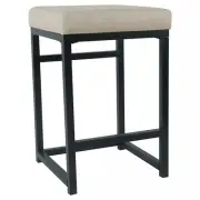 HomePop Backless Counter Stool Bar Square Industrial Metal 24" Natural