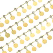Rhinestone Chain with Tassel, 3.28 Ft Diamond Tassel Chain (Silver, White)