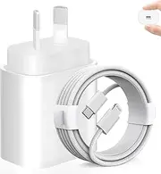 FOYEDAMI iPhone Fast Charger, 20W iPhone/iPad Charger Adapter, Apple Charger with Charging Cable (1.5m Nylon Braided) Compatible with iPhone 14/13/12/11/X/8, iPad, Airpods., FEB-383GC1