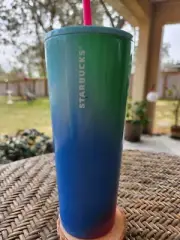 Starbucks Summer Technicolor Paint Cup 24 Oz Gradient Rainbow Colors New Htf