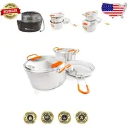 Compact 3-Piece Stainless Steel Base Cookset with Stuff Sack for Easy Travel