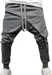 [Generic] Men's Harem Joggers Sweatpants Drawstring Outdoor Jogging Pant Casual Men Low Crotch Hip Hop Pants