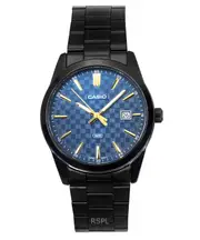 Casio Black Ion Plated Stainless Steel Blue Dial Quartz MTP-VD03B-2A Mens Watch