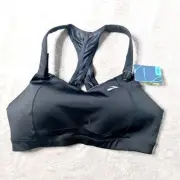 Brooks Juno Sports Bra 18D 40D Black High Impact Adjustable Running Racerback