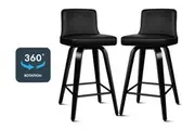 ALFORDSON Wooden Bar Stool Set of 2 Vintage Black