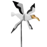 Outdoor Windmill Seagull Wood Windmill Garden Courtyard Farm Decor Garden Wind Spinner Lawn Decor Pinwheels