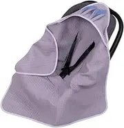 Infantilo Universal Baby Boy Girl Hooded Cosy Toes for Car Seat Blanket Wrap Babies with Hood Holes 3-Point Harness Straps Pushchair, Pram, footmuff (Summer Thin Light Grey Blue Ears), (jgb)
