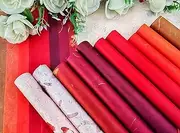 HukDok Mulberry Paper Natural Fiber Sheets Unryu Kozo Tissue Washi Crafts Art Origami Suppliers DIY Card Making Scrapbook, Decorative Craft Paper (Mixed Red Paper)