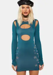 [Basic Pleasure Mode] Cyberspace Cut-Out Dress & Shrug Set