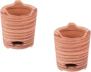 YARNOW 2pcs Clay Grilling Holder Tabletop Camp Outdoor Garden Portable Stoves Smokeless Barbecue Cooking Clay Charcoal Stove Grill Stove Personal Fire Pit Solo Table Top Fire Pit