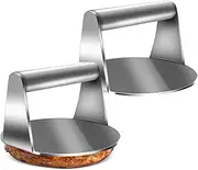 VivoGlow 2 Pack Stainless Steel Smash Burger Press | Flat Hamburger Patty Smasher | Meat Tenderizer and Grill Press | Mince Meat Masher | Burger Maker Tool