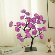 24 LED Rose Flower Tree Lights Lamp Fairy Maple Leaf Night Light Home Party Gift