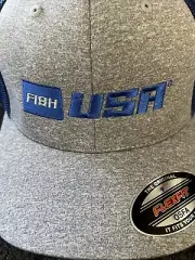 Fish USA Gray And Blue Flexfit Hat