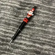 Beaded Pen Santa Clause Ink Pen Black Ink Holiday Saint Nicolas Handmade Xmas