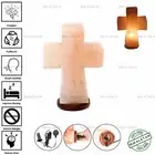 CROSS 1 SHAPE ELECTRIC HIMALAYAN SALT TABLE LAMP NATURAL ROCK PURIFY IONIZER