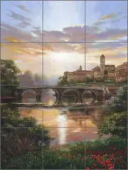 Ceramic Tile Mural Kitchen Backsplash Mirkovich Tuscan River Landscape NMA080