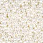 400Pcs Pearl Beads, BetterJonny 8mm Round Pearls with Holes White Imitation Pearls Beads with Storage Box Loose Spacer Beads for Jewellery Making DIY Crafts Art Decoration