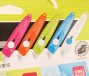 10pcs DELI Mini Utility Knife Box Cutter Auto-Retractable Razor Blade Knife 2020