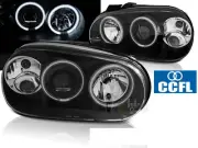 Faróis projetor for VW GOLF 4 97-03 Angel Eyes CCFL Preto Frete Grátis AU LPVWN8