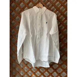 Polo Ralph Lauren Classic Fit Shirt 全白 亞麻 襯衫 S 專櫃正品