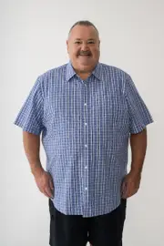 Big Mens Short Sleeve Shirt Blue Check
