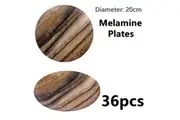 36x Matte Melamine Plates 20cm Food Serving DIsh Plate Dining Salad Breakfast