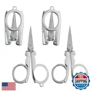 XINMEIWEN 4 Pack Small Folding Stainless Steel Cutter - Mini Scissors Set for