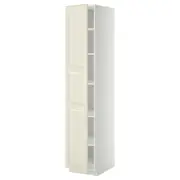 METOD high cabinet with shelves, white/Bodbyn off-white, 40x60x200 cm