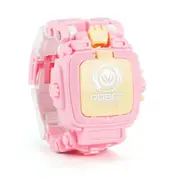 2Pcs Cartoon Transformable Robot Electronic Wristwatch Digital Display Watch Child Boy Girl Toy pink
